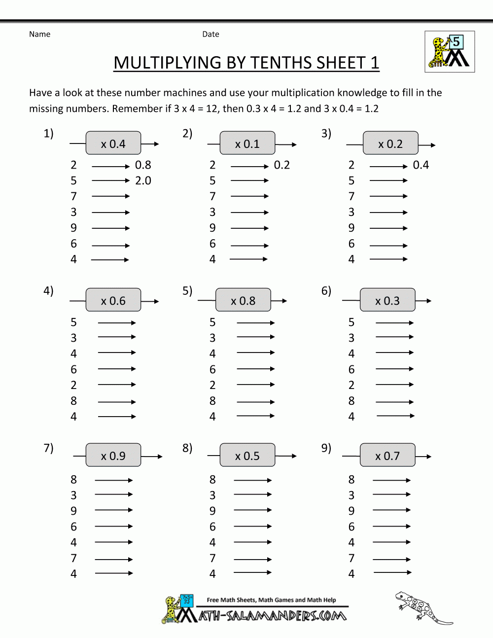 5th grade multiplication worksheets for printable 5th