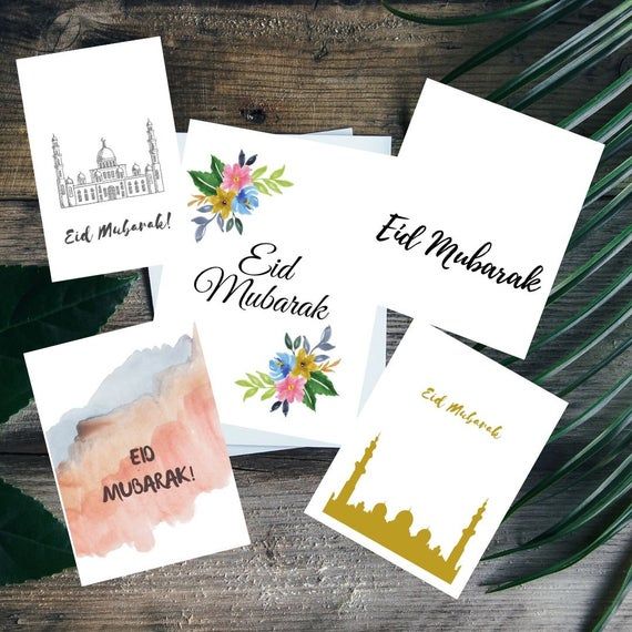 eid mubarak card set of 10 cards eid islamic printable a2