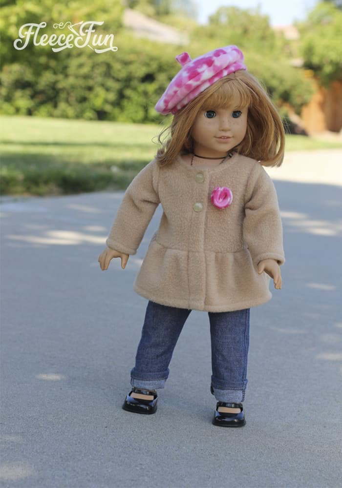 Adorable 18 Inch Doll Peplum Coat and Hat FREE Pattern! #dollclothes