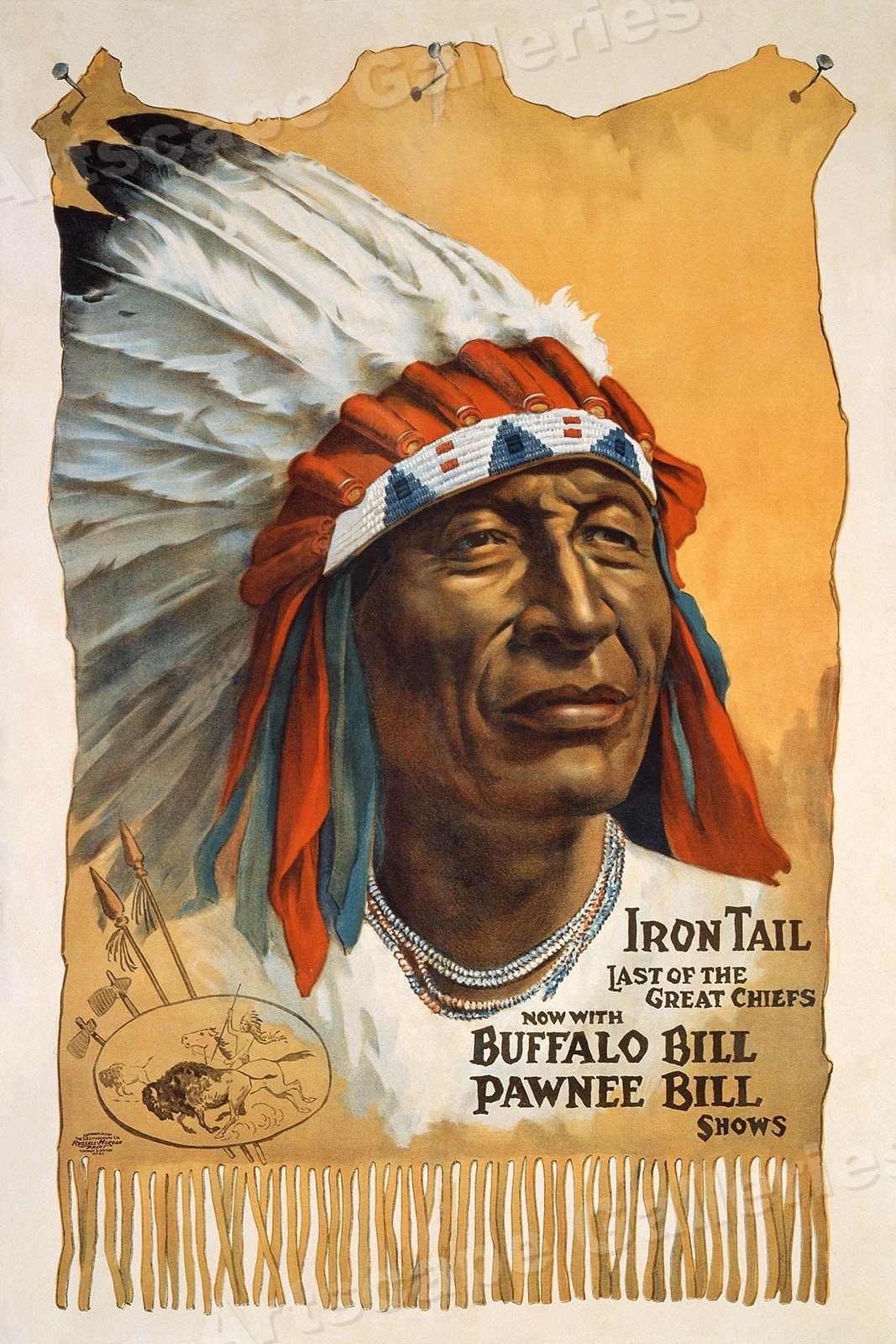 16x24 1912 Old West Show Indian Chief Poster Buffalo Bill Pawnee Bill