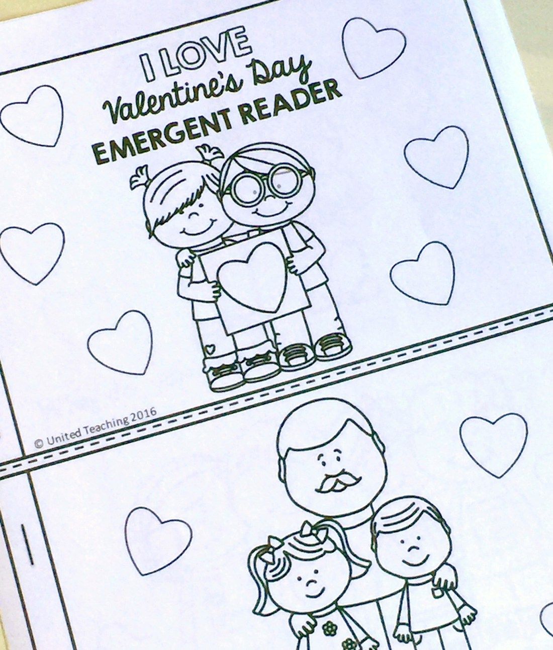Free Valentine’s Day Emergent Reader Kindergarten valentines