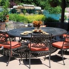 Cast Aluminum Patio Furniture By Beka Dynasty Dining Set W Oval Cast Aluminum Patio Furniture By Beka