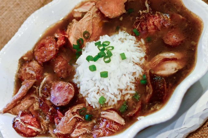 Chicken and Smoked Sausage Gumbo #cajundishes