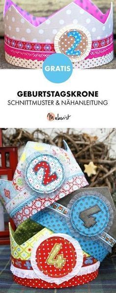 Gratis Anleitung: Krone nähen zum Kindergeburtstag - Schnittmuster und Nähanleitung via Makerist.de #freebookschnittmuster