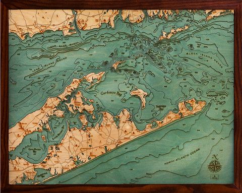 long island sound bathymetric wood chart long island pine island sound depth chart