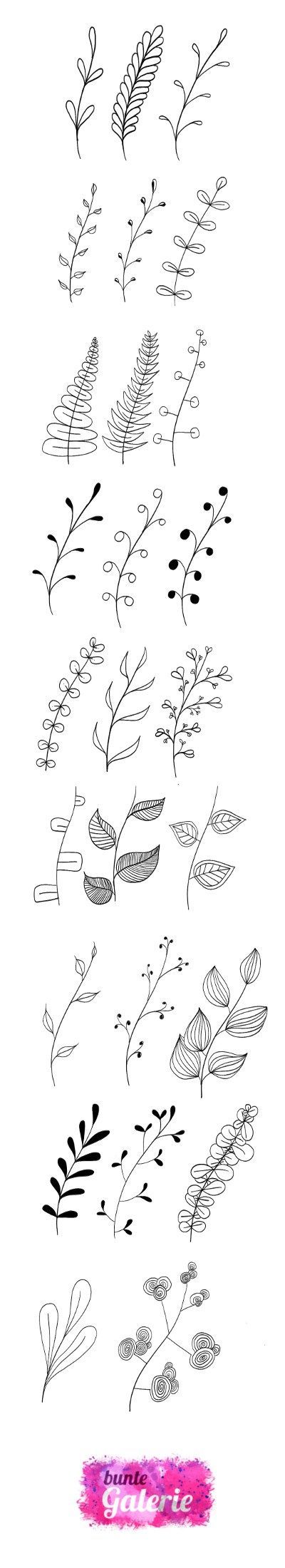 Doodle Florale Elemente Fur Lettering Oder Zentangle