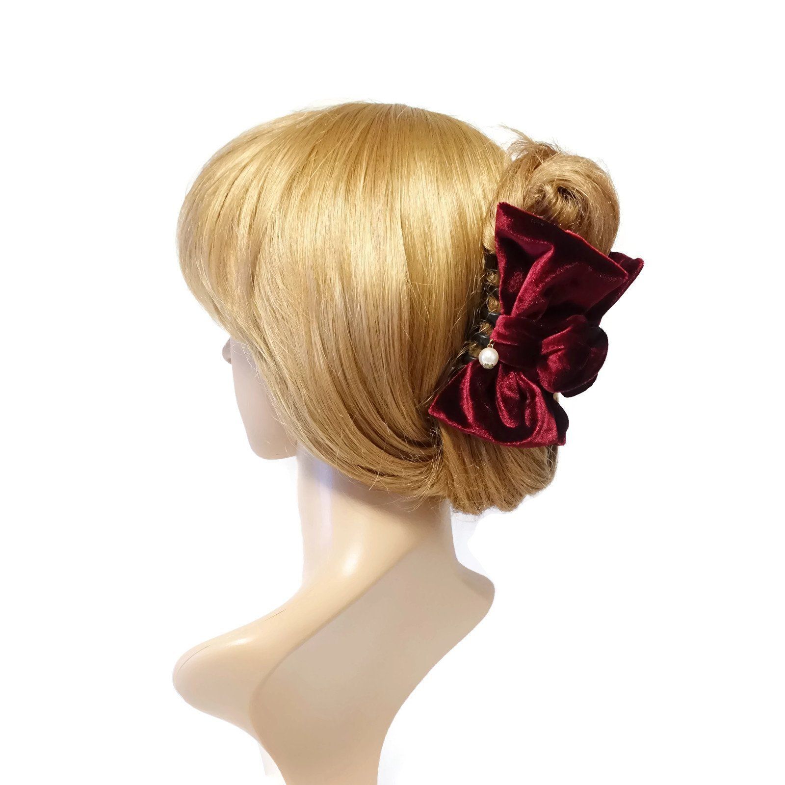 Handmade Satin Wave Ruffle Flower Twin Hair Jaw Claw Clamp Top Hair Accessory Handmade Satin Wave Ruffle Flower Twin Hair Jaw Claw Clamp Top Hair Accessory