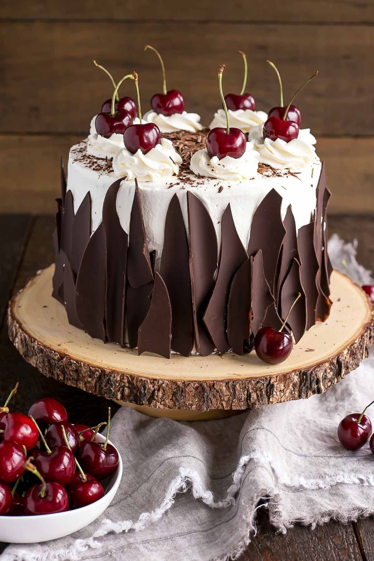 Fresh Cherry Cake With Chocolate Ganache Chocolate Cherry Cake Best Cake Recipes Cherry Cake