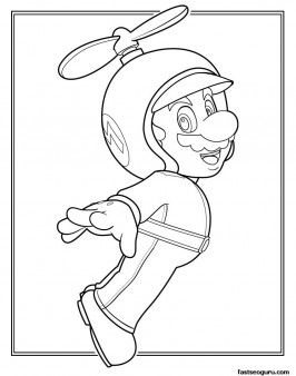 Printable Super Mario Propellor Childrens Coloring Sheets Printable Coloring Pages For Kids Ausmalbilder Kinderfarben Ausmalblatt