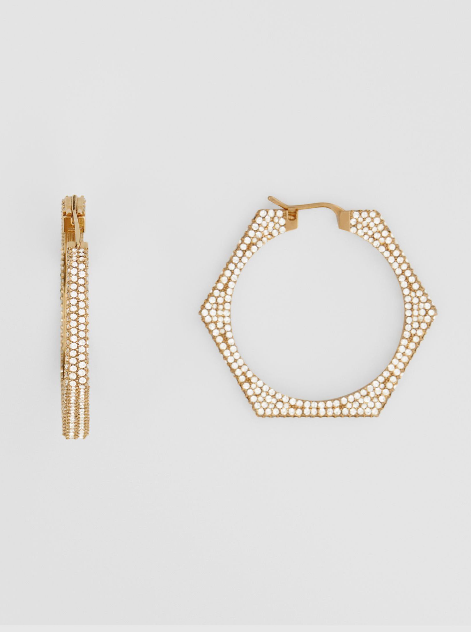 Nut fastenings reimagined as gold-plated hoop earrings and embellished with light-catching crystals. Jewellry, Jewelry Earrings, Hoop Earrings, The Bling Ring, Bling Bling, Gold Jewelry, Women Jewelry, Fashion Jewelry, Burberry Women
