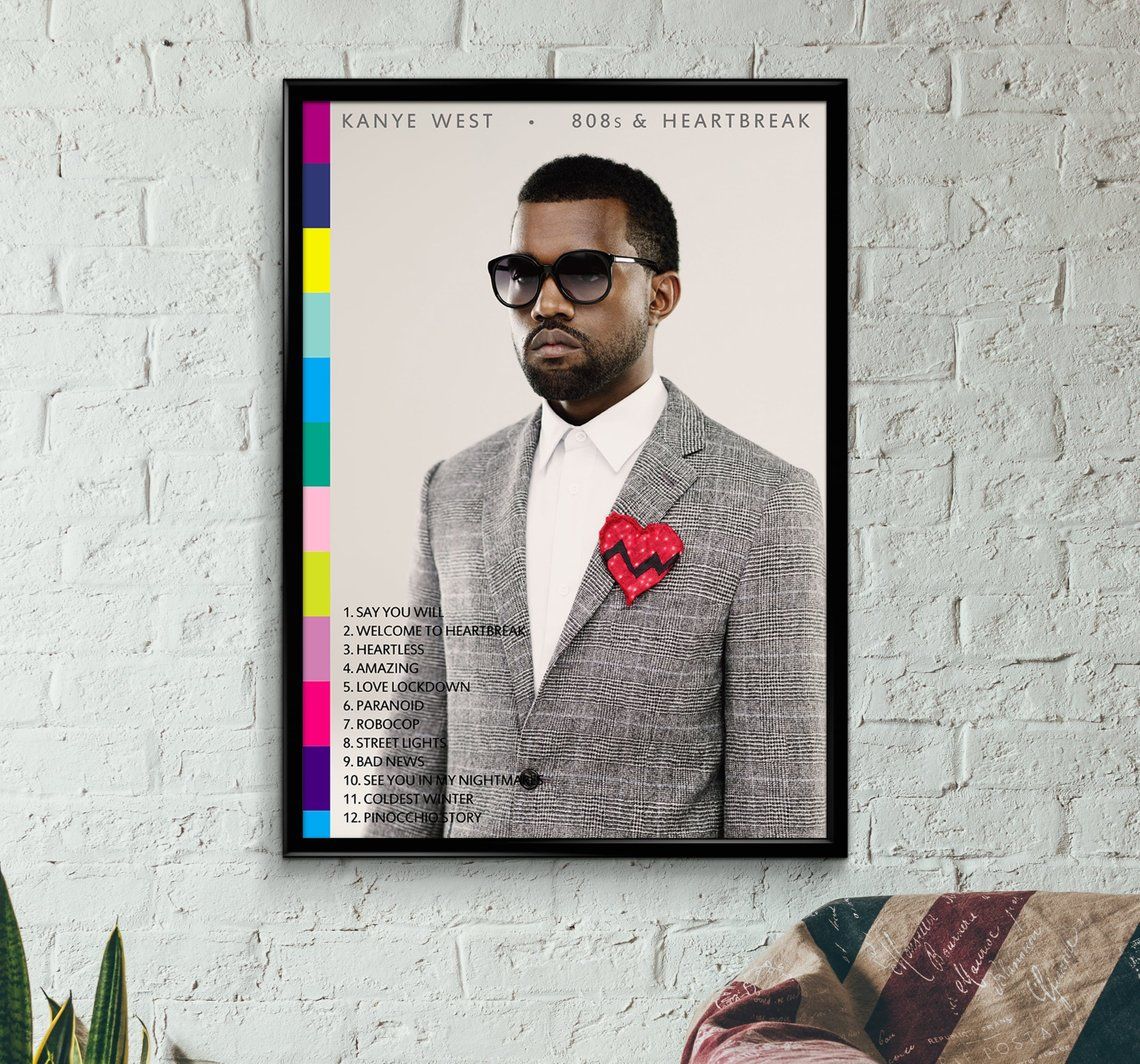 Minimalist Album Collage A1 Size Kanye West Poster