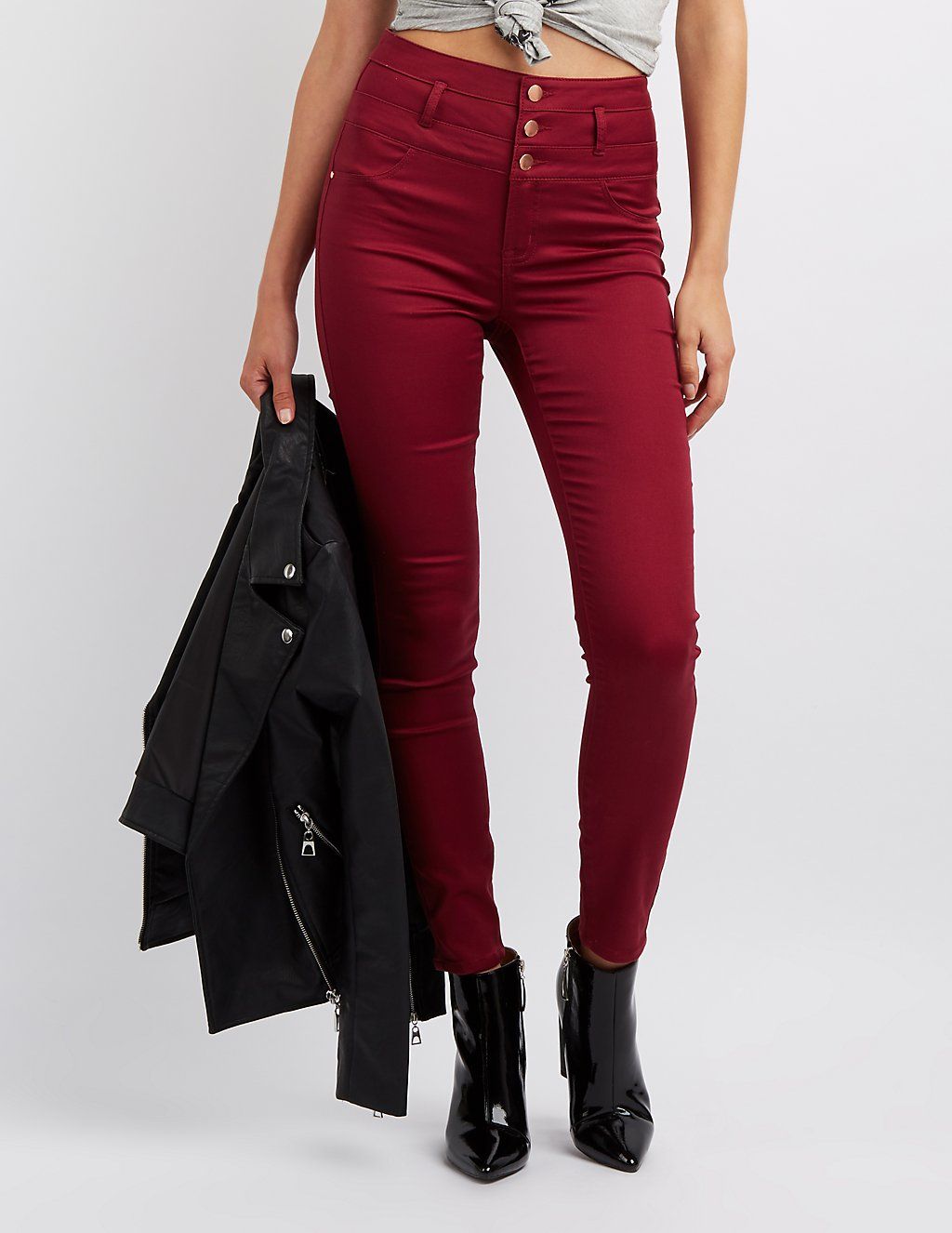 Refuge Hi-Waist Skinny Jeans | Charlotte Russe | Skinny jeans, High waisted skinny jeans, Slim ...