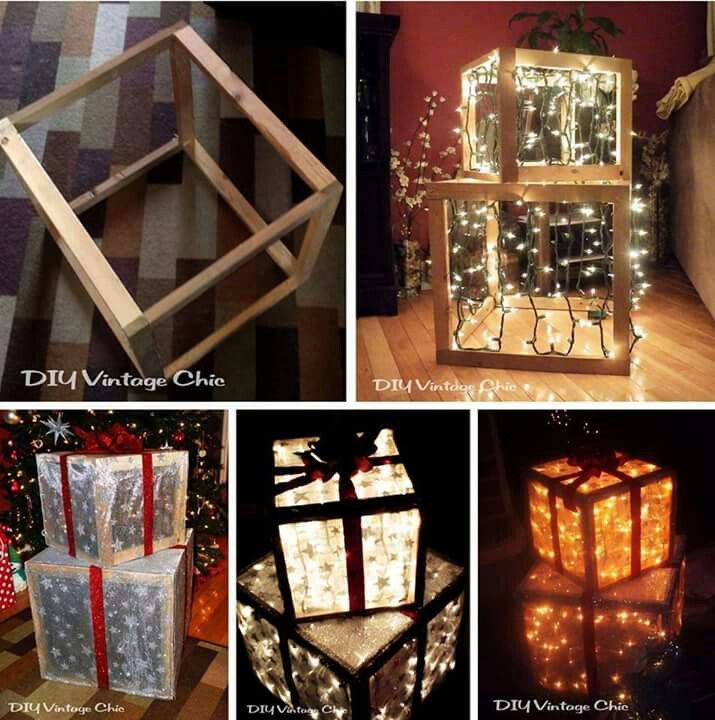 Large Outdoor Lighted Gift Boxes Christmas Decorations Christmas