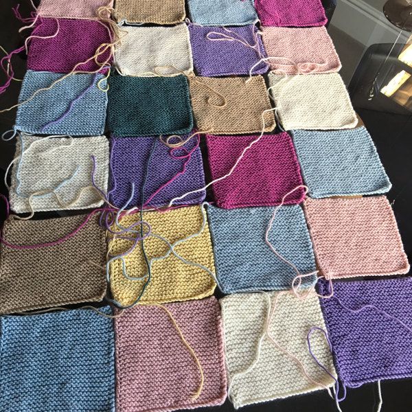 Simple Garter Stitch Square Knitting pattern by Jane Ellison Knitting