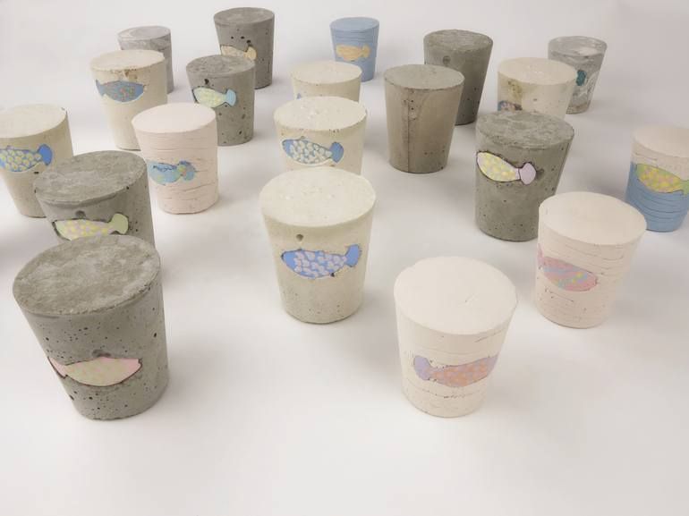 Original Art Cement/Ceramic/Clay Sculpture, measuring: 6W x 10H x 6D cm, by: Yinan Chen (China). Styles: Fine Art, Modern. Subject: Fish. Keywords: Clay, Cement, Ceramics, Color, Sculpture, Fish, Cup. This Cement/Ceramic/Clay Sculpture is one of a kind and once sold will no longer be available to purchase. Buy art at Saatchi Art. Clay Ceramics, Ceramic Clay, Cement Color, Fish Sculpture, Chen, Buy Art, Saatchi Art, Keywords, Concrete