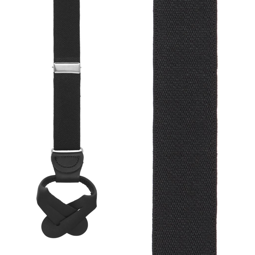 Button Buckle Strap Leather Suspenders 1-Inch