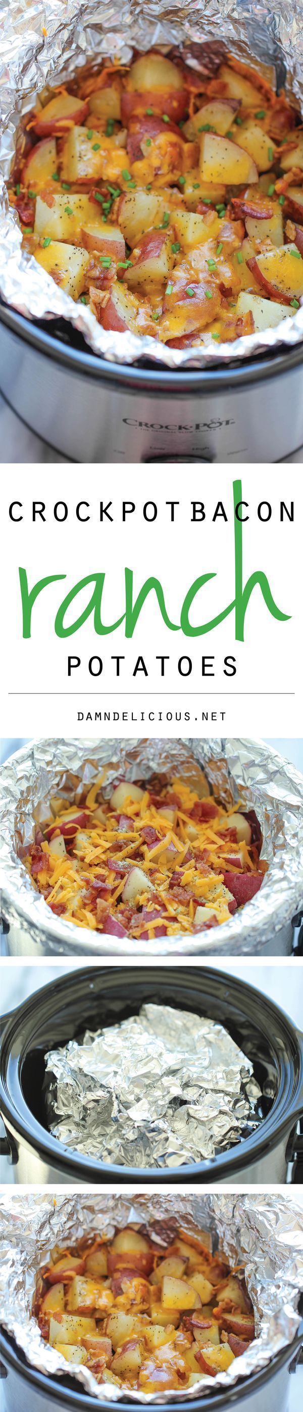 Slow Cooker Cheesy Bacon Ranch Potatoes Recipe Recipes, Pot recipes, Food