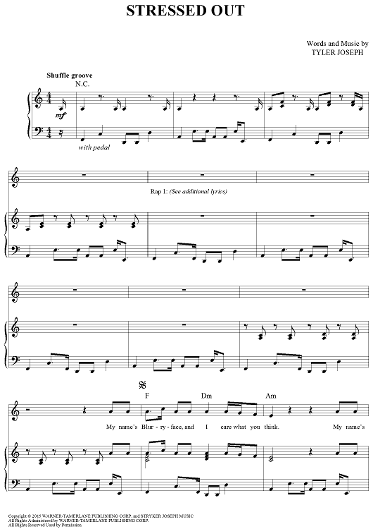 stressed out sheet music by twenty one pilots sheet music pilot twenty one pilots piano sheet music book