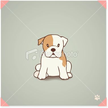 English Bulldog Puppy Sitting French Bulldog Cartoon English