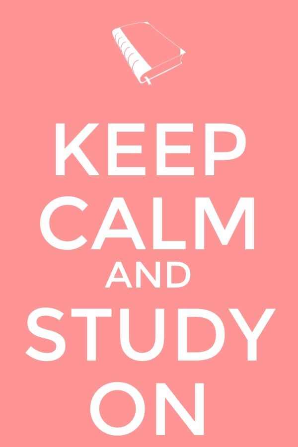 Pink Poster With The Words Keep Calm And Study On