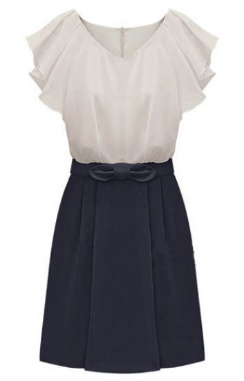 Black Bow Chiffon Dress