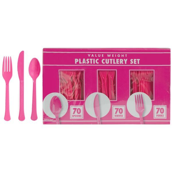 100 ct | Party Supply Big Party Pack Plastic Forks Bright Pink