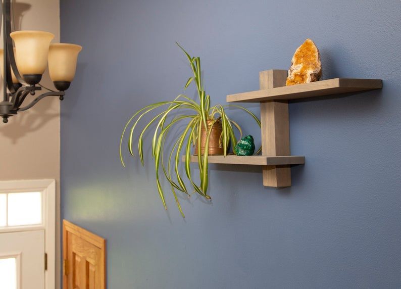 or Bathroom Wall Shelf Mid Century Decor Kitchen Art Deco Minimalist Wood Hanging Shelves Wedding Housewarming Gift Office Entryway