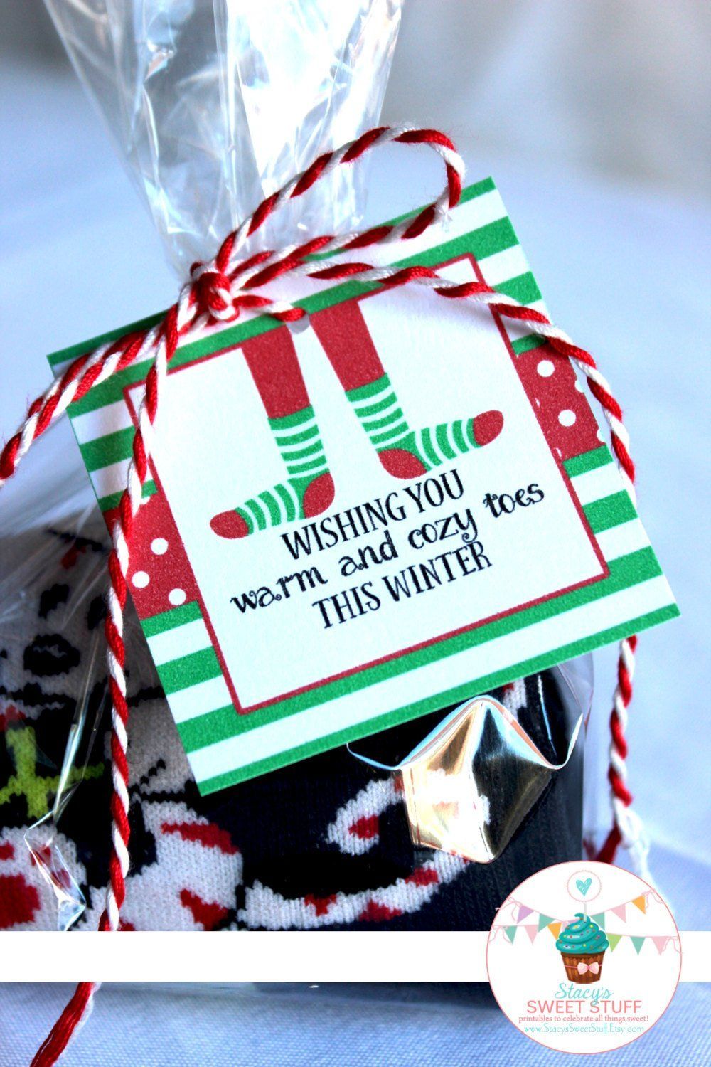 Christmas Sock Gift Tag, Christmas Socks Tag, Socks Tag, Christmas Tag, Secret Santa, Stocking Stuffer, DIY, Printable, Instant Download #secretsantaideasforwork