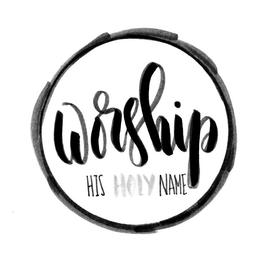 Worship Logo Black And White Minimalist Calligraphy Hand