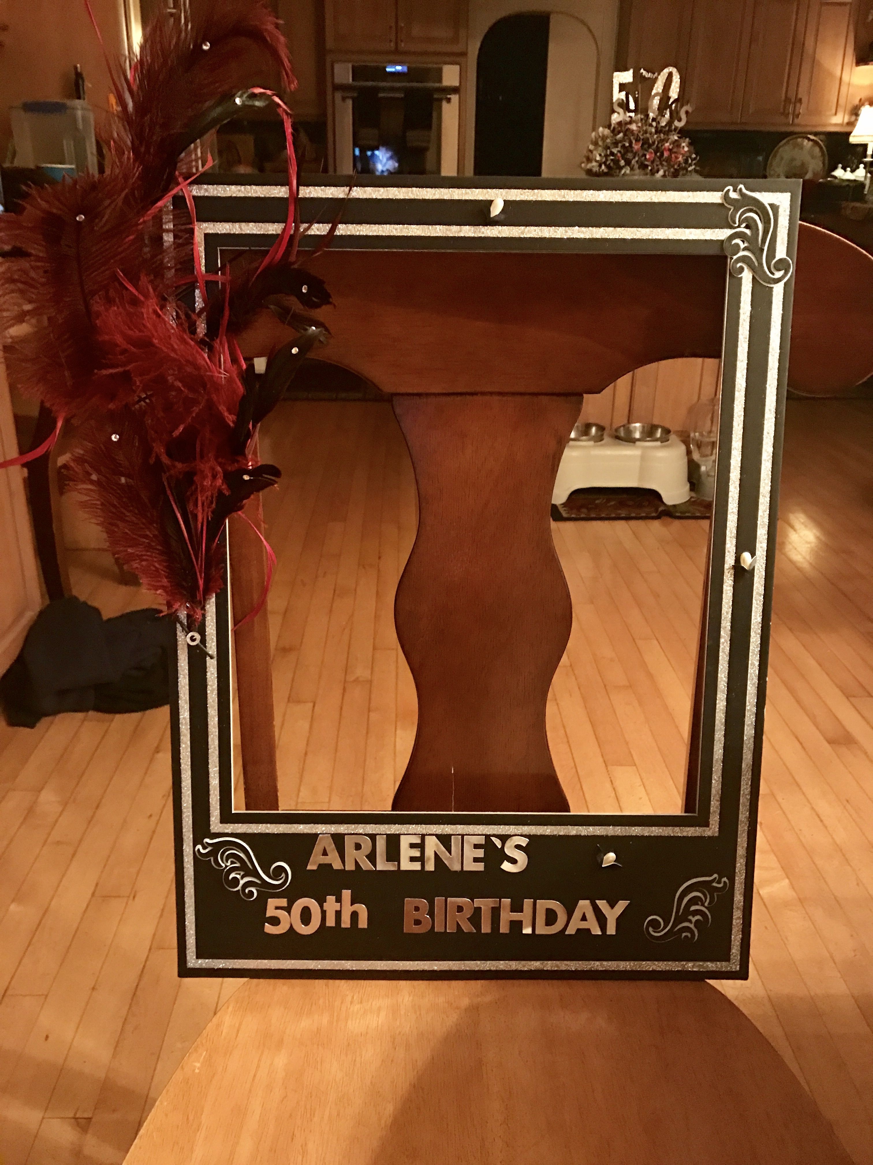 Elegant Rose Gold Happy Birthday Selfie Photo Frame Prop 100th Birthday, Small 44cm x 29cm // 17.3in x 11.4in
