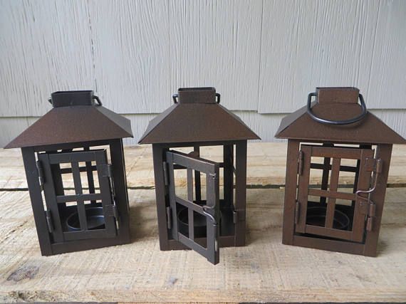 Rustic Finish Square Mini Lantern Table Decoration Rustic Finish Square Mini Lantern Table Decoration