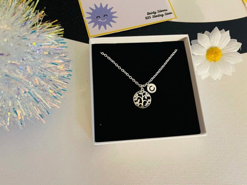 Handmade item Dispatches from a small business in United Kingdom Materials: Silver Closure: Spring ring Style: Minimalist Can be personalised Made to Order Etsy Jewelry, Handmade Jewelry, Handmade Gifts, Jewelry Shop, Handmade Items, Jewellery, Tree Of Life Necklace, Sterling Silver Chain Necklace, Custom Letters