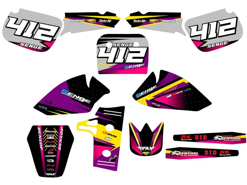 ALL YEARS KX 60 GRAPHICS KIT KAWASAKI KX60 85-04 DECO DECALS STICKERS MOTOCROSS