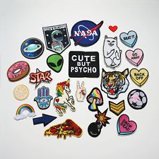 Cute Embroidered Sew On / Iron On Patches Set Badge Bag Fabric Applique  Craft