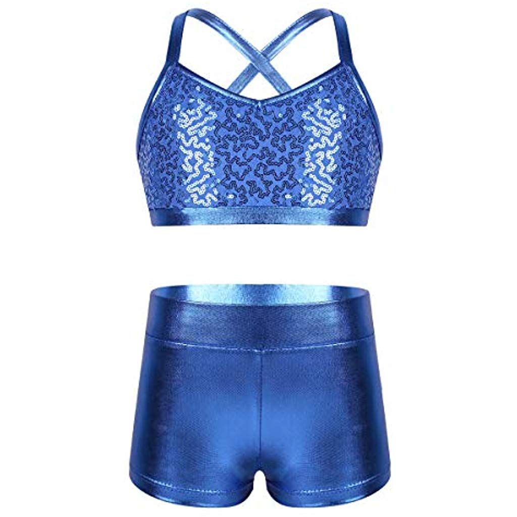 iixpin Mädchen Pailletten Trainingsanzug Set Ballettanzug iixpin Mädchen Pailletten Trainingsanzug Set Ballettanzug