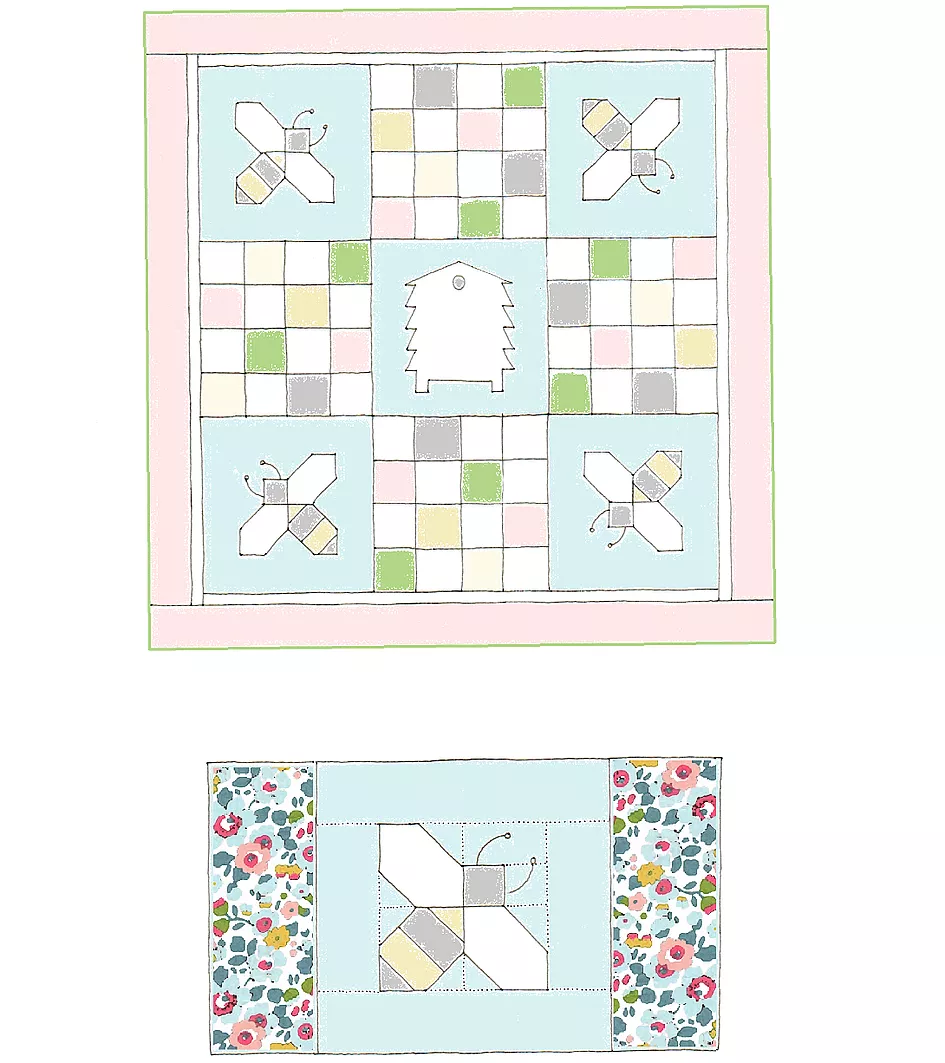 Honeybee Hive Block... | Nicola Dodd | United Kingdom | CakeStand Quilts #cuteumbrellas