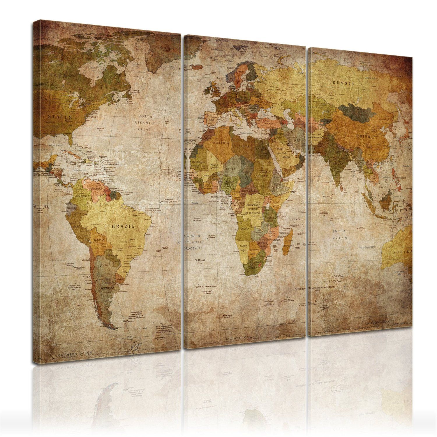 WORLD MAP CARTE DU MONDE Wall Art Poster Grand format A0 Large Print 03