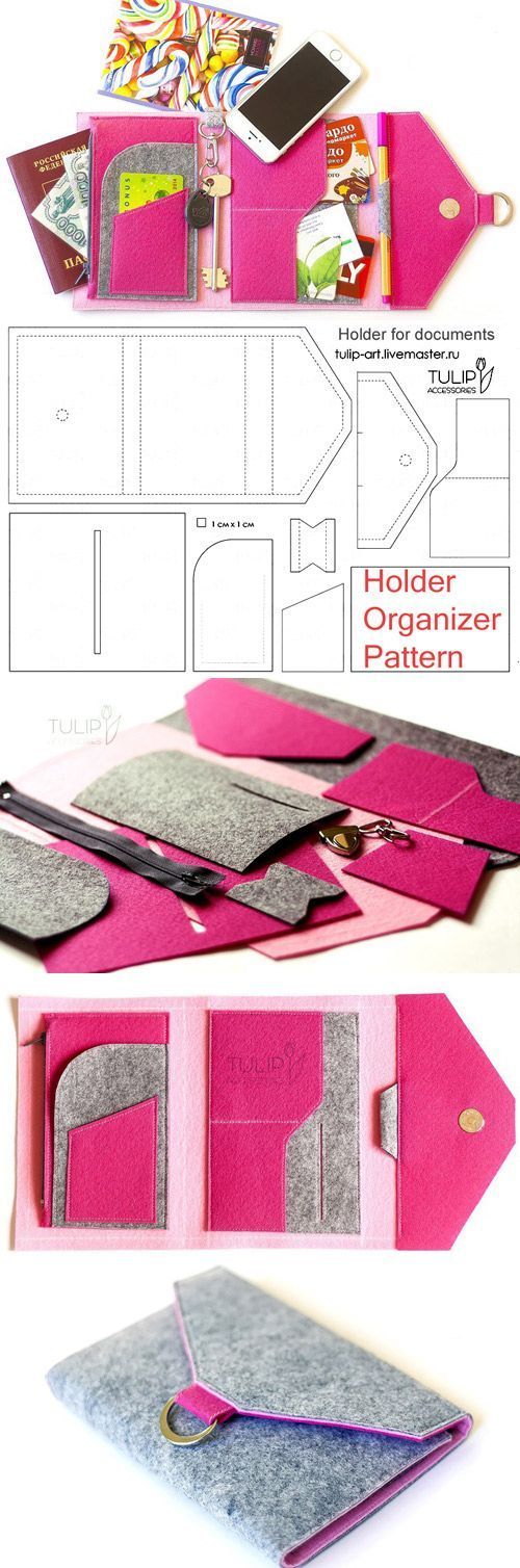 Tutorial. Leichter Filz-Organizer zum Nähen. Wie nähen Sie einen Geldbeutelhalter? www.free … - Diy Jewelry Idea