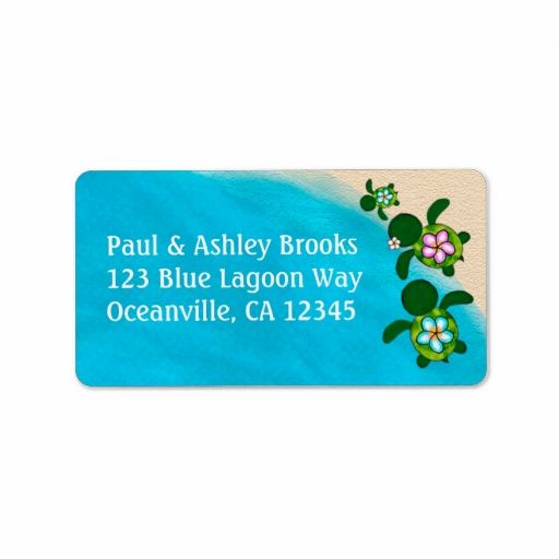 BOY Sea TURTLE Baby Shower Honu 02B Address Labels | Zazzle.com | Turtle baby shower, Baby ...