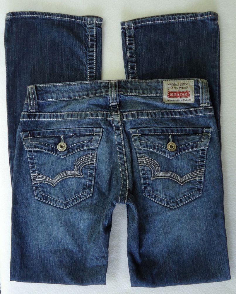 Big Star Vintage Women's 28R Jeans Sweet Ultra Low Rise Boot Denim Blue
