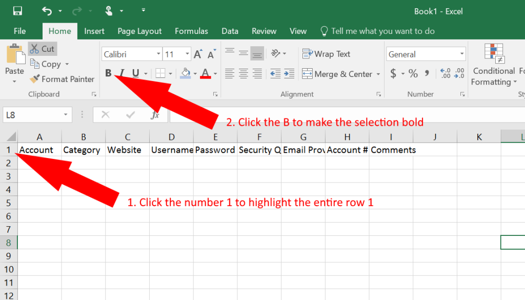 How To Use Excel As A Password Keeper Free Template Password Keeper Excel Password Books