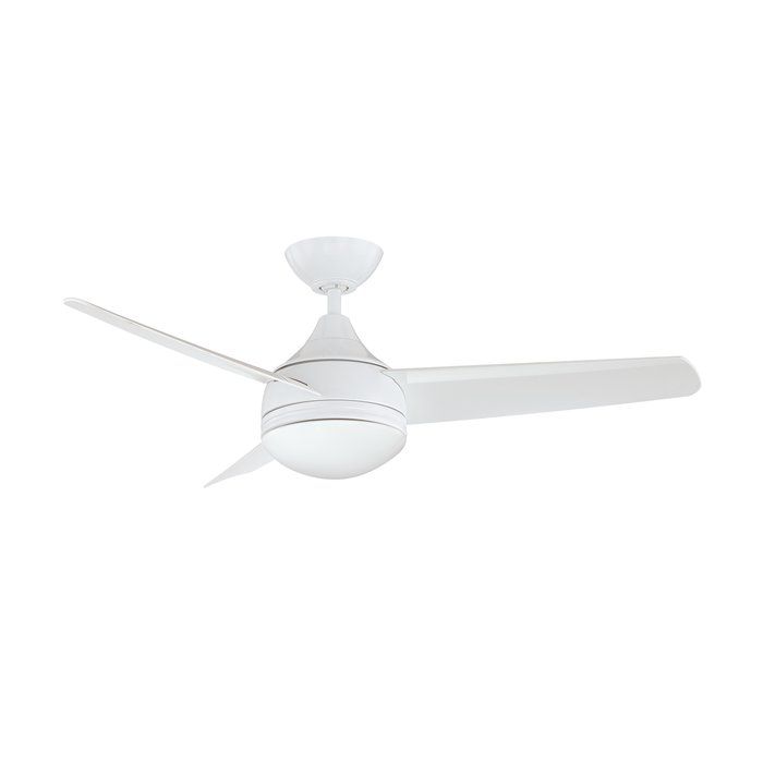 Features Include White Shade To Cover Bulb No Cover Plate For Light Motor Finish Brushed Chrome Ceiling Fan Ceiling Fan With Light Modern Ceiling Fan