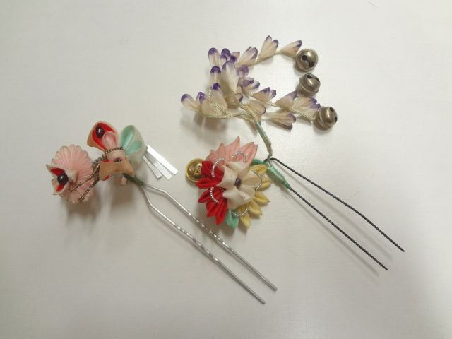 アンティーク つまみ細工簪2個セット (kanzashi) | つまみ細工, アンティーク, 細工