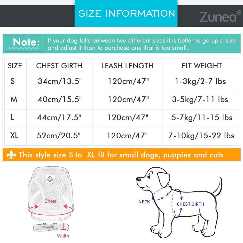 Zunea No Pull Step In Dog Vest Harness Reflective And Soft Mesh