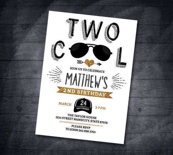 two cool birthday second birthday invitation two cool cool party invitations