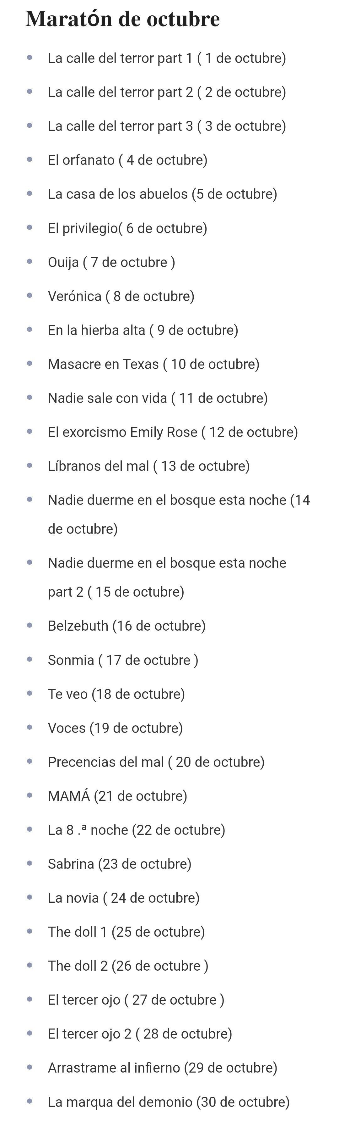 Maraton De Octubre Con Tus Amigas En 2024 Peliculas De Terror Lista Maraton De Octubre Con Tus Amigas En 2024 Peliculas De Terror Lista
