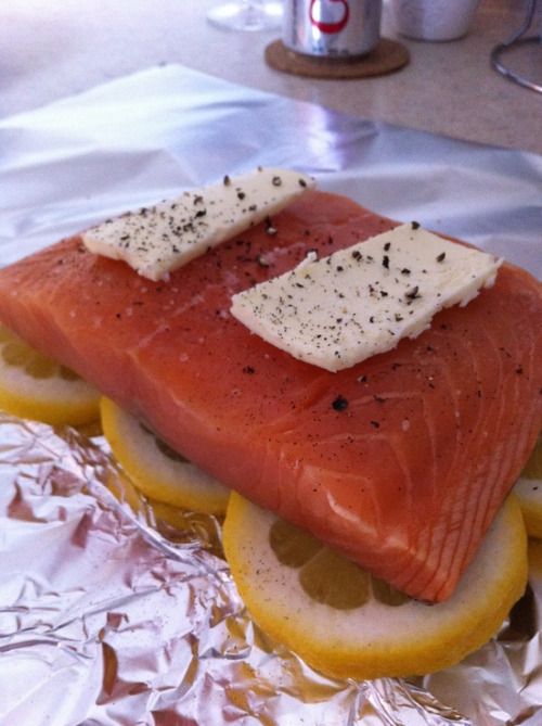Tin Foil Lemon Salmon Butter Wrap It Up Healthier Habits Healthy Food And Fitness Recipes Food Salmon Recipes