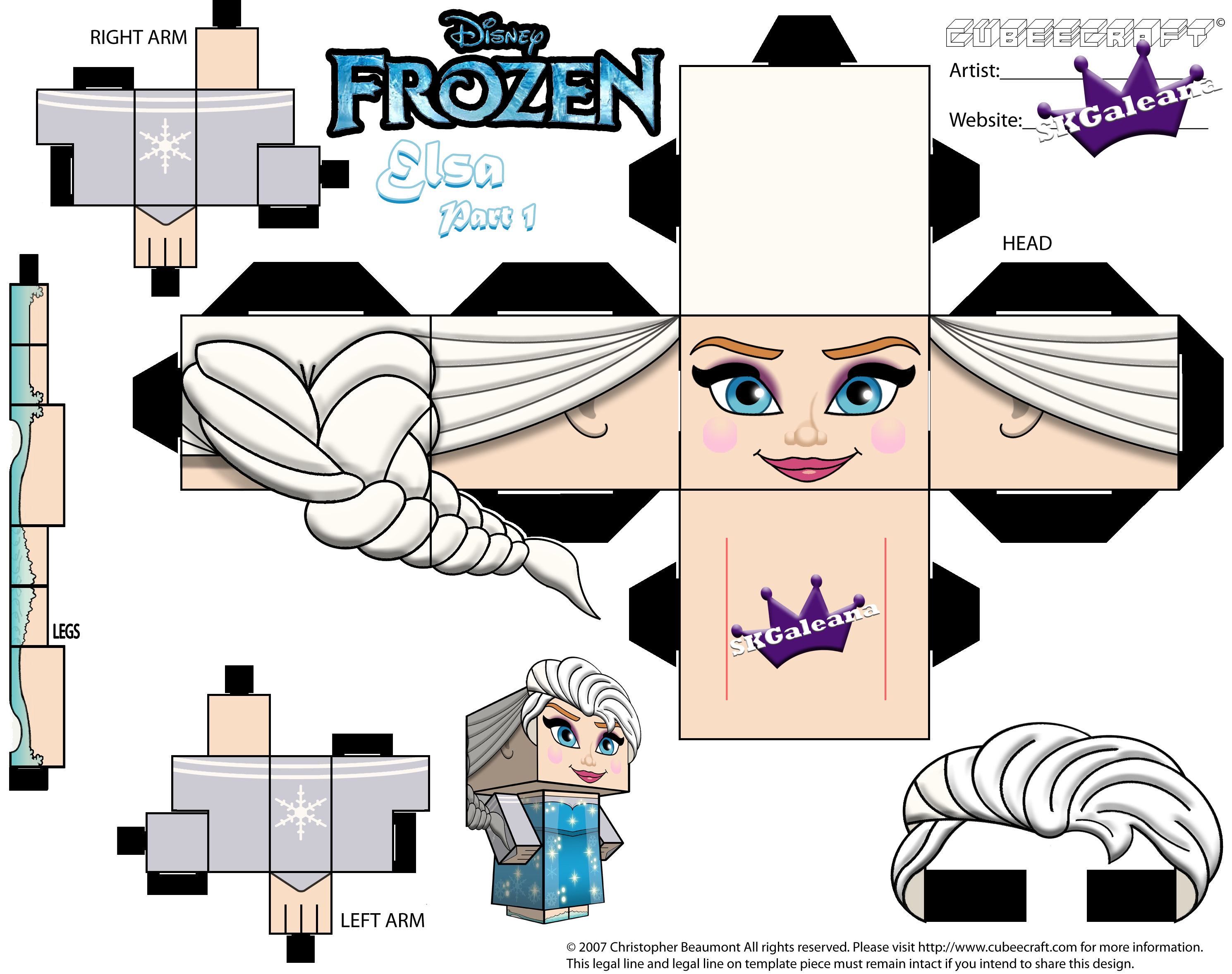Elsa Cube Http Skgaleana Com Cubeecraft Of Elsa From Disneys Animated Movie Frozen Papercraft Reine Des Neiges Jouets En Papier