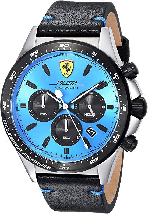Amazon.com: Scuderia Ferrari Men's 'Pilota' Quartz Stainless Steel and