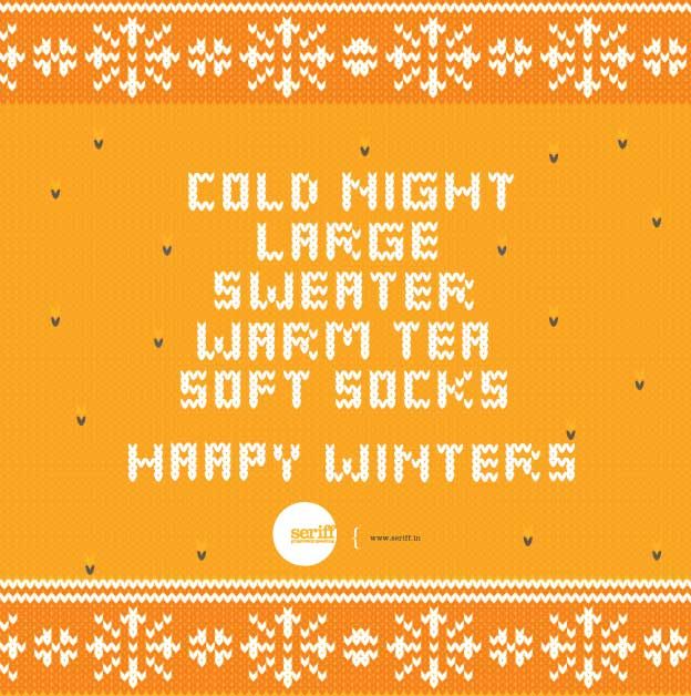 cold night large sweater warm tea soft socks happy winters